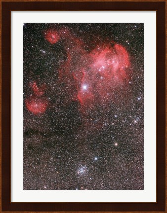 Framed Bat Nebula (IC 2948) and open star cluster NGC 3766, the Pearl Cluster Print