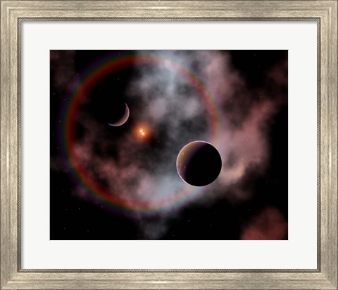 Framed Rose Nebula, home to relatively new and young star systems Print