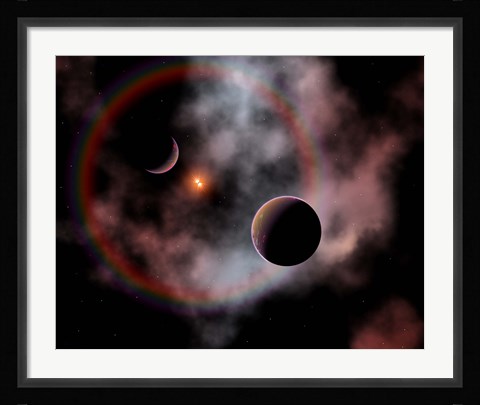 Framed Rose Nebula, home to relatively new and young star systems Print