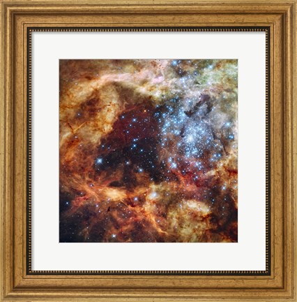 Framed Stellar nursery known as R136 in the 30 Doradus Nebula Print