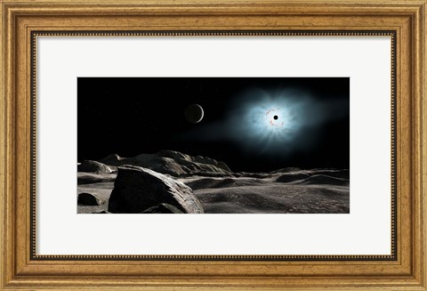 Framed bright star Rigel Eclipsed by a moon of a hypothetical planet Print