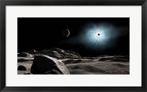 Framed bright star Rigel Eclipsed by a moon of a hypothetical planet Print