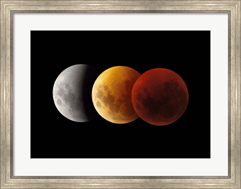 Framed Composite image of lunar Eclipse, Victoria, Australia Print