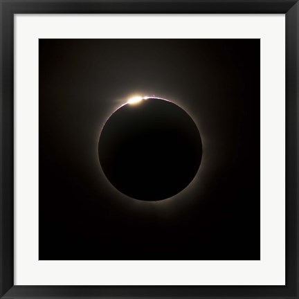Framed Solar Eclipse with prominences and diamond ring effect Print