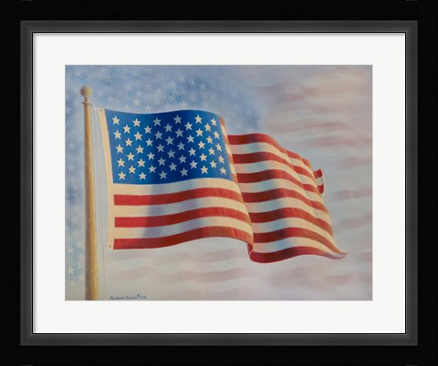 Framed American Flag 5 Print