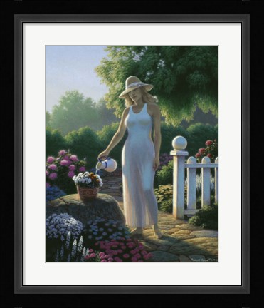 Framed Tending The Garden Print