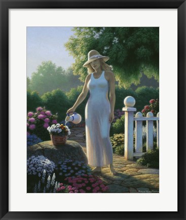 Framed Tending The Garden Print