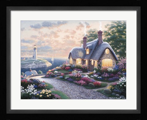 Framed Island Lighthouse Print