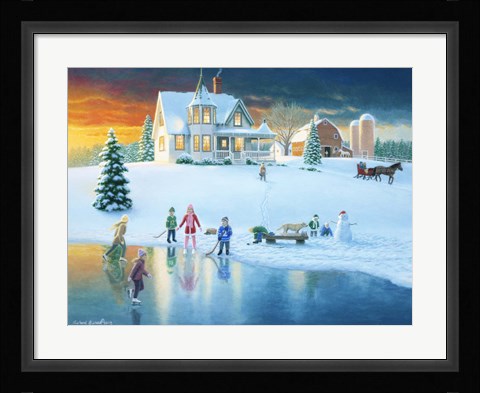 Framed Skating Pond Print