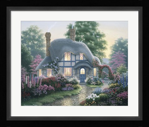 Framed Twilight At Tilden Cottage Print