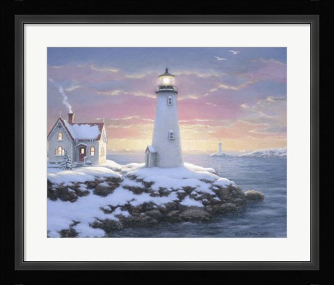 Framed Harbor Lights Print