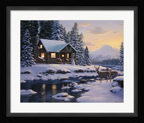 Framed White Tail Twilight Print