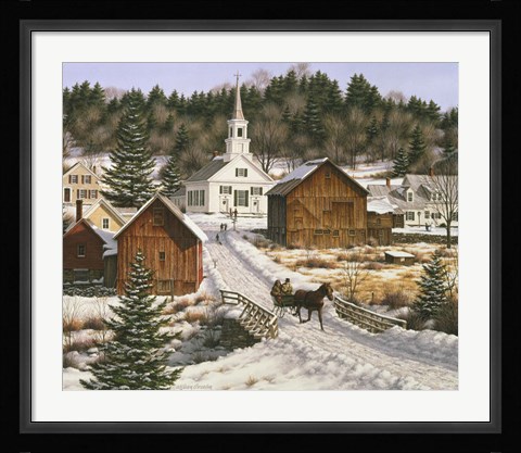 Framed O'Er The Hills We Go Print