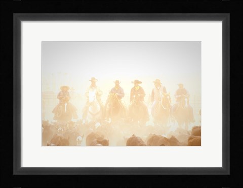 Framed Pushing the Herd Print