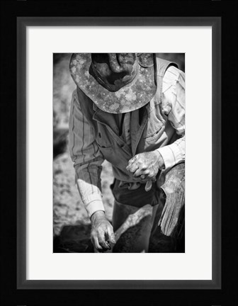 Framed Cowboy and His Hat Print