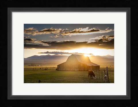 Framed Wet Mountain Barn I Print