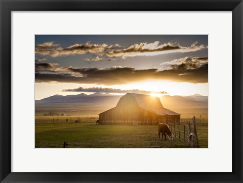 Framed Wet Mountain Barn I Print