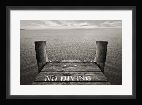 Framed No Diving Print