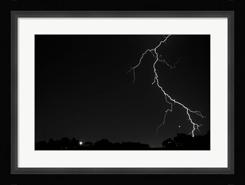 Framed Lightning Crashes Print