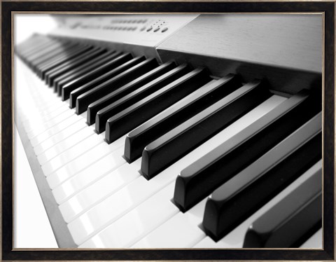 Framed Yamaha P120 close-up of Piano Keys Print