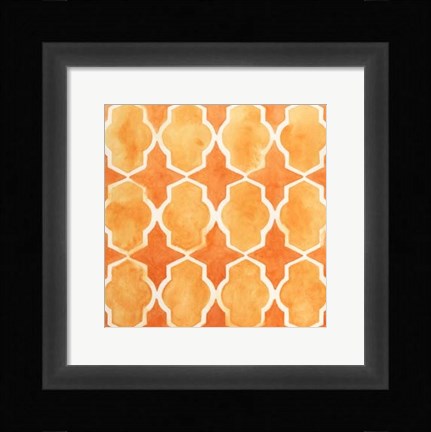 Framed Watercolor Tiles IX Print