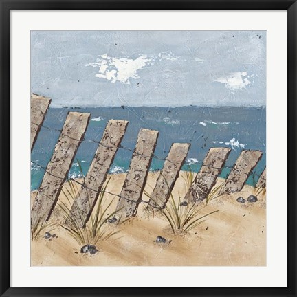 Framed Beach Scene Triptych II Print