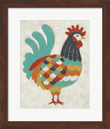 Framed Country Chickens I Print