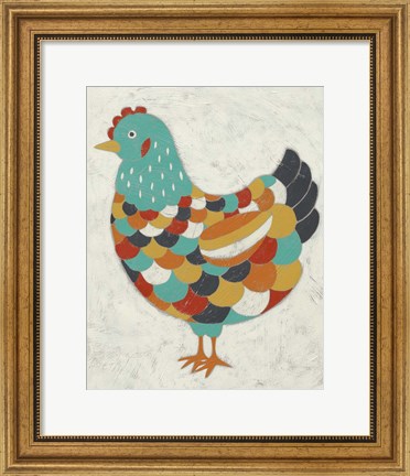 Framed Country Chickens II Print