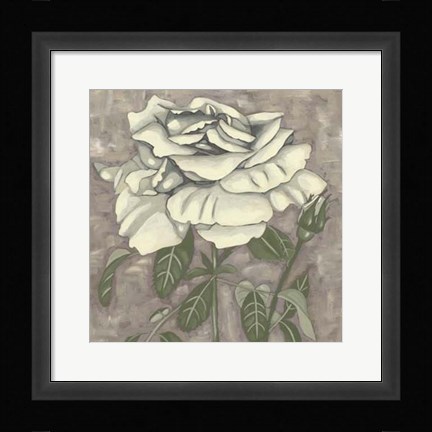 Framed Silver Rose I Print