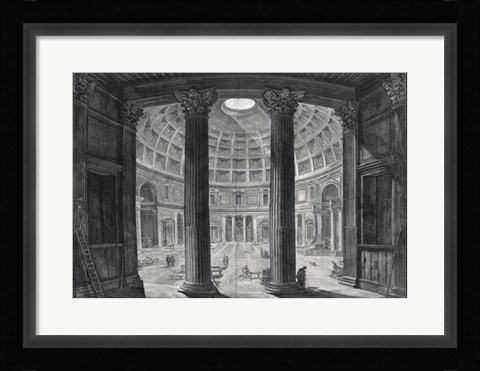 Framed Veduta interna del Pantheon Print