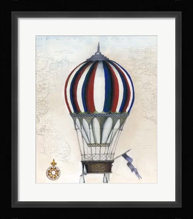 Framed Vintage Hot Air Balloons VI Print