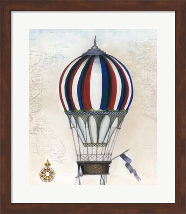 Framed Vintage Hot Air Balloons VI Print