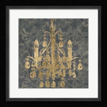 Framed Gilt Chandelier I Print