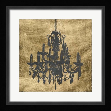 Framed Gilt Chandelier VII Print