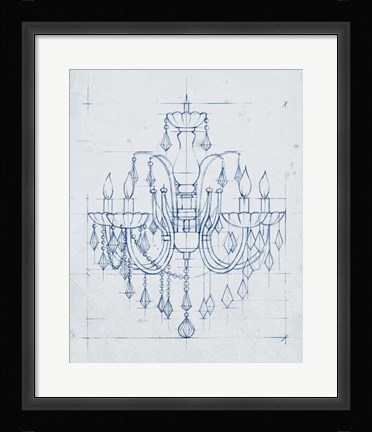 Framed Chandelier Draft I Print