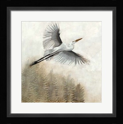 Framed Waterbirds in Mist I Print
