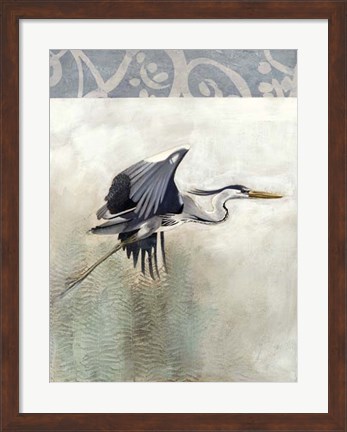 Framed Waterbirds in Mist III Print