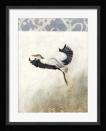 Framed Waterbirds in Mist IV Print