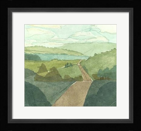 Framed Countryside Collage I Print