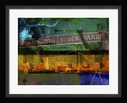 Framed Ft. Worth Collage Print