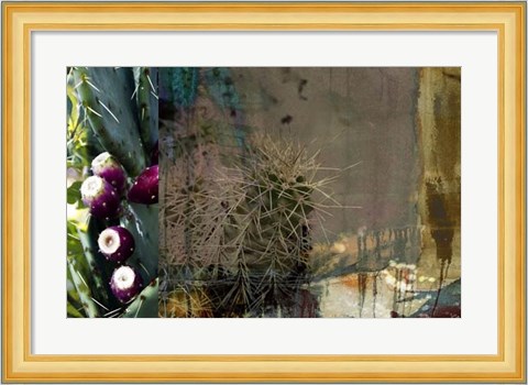 Framed Texas Cactus Collage Print