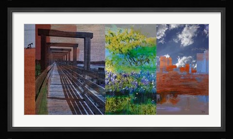 Framed Fort Worth Collage I Print