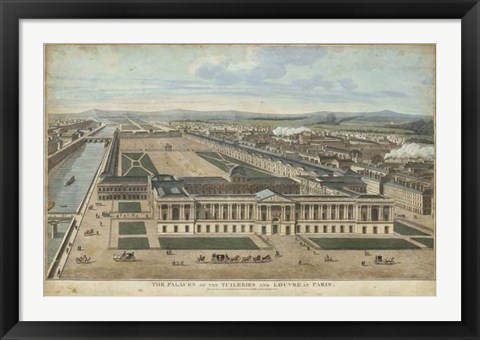 Framed Bird&#39;s Eye View of Louvre Print