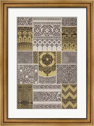 Framed Ornament in Gold &amp; Silver II Print