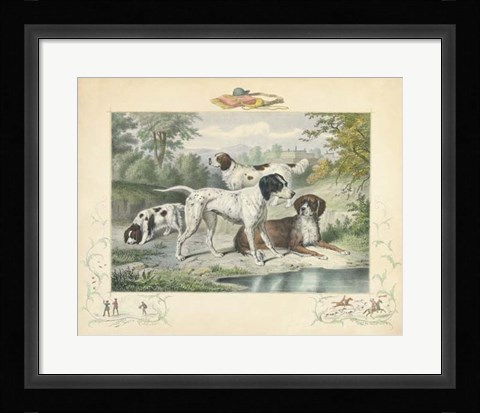 Framed Group of Spaniels Print