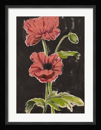 Framed Haloed Poppies I Print