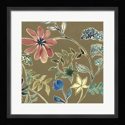 Framed Flower Garland I Print