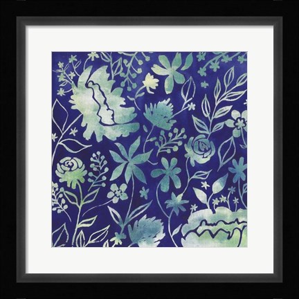 Framed Indigo Batik I Print
