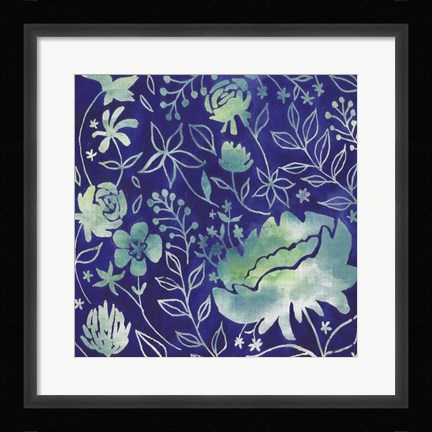 Framed Indigo Batik II Print