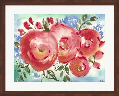 Framed Bed of Roses I Print